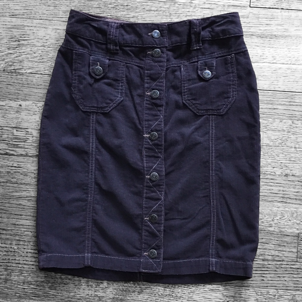 Free People Vintage Y2K Corduroy Mini Skirt Brown Size 0 = 28" waist